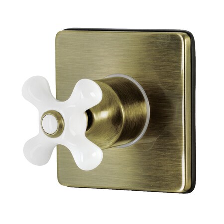Kingston Brass KS3043PX Single-Handle Three-Way Diverter Valve with Trim Kit, Antique Brass KS3043PX